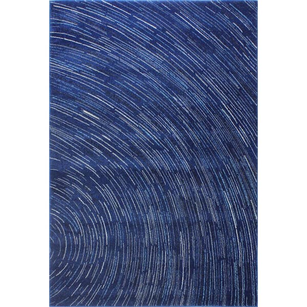 BASHIAN Everek Dk. Blue 9 ft. x 12 ft. (8'6" x 11'6") Abstract Contemporary Area Rug