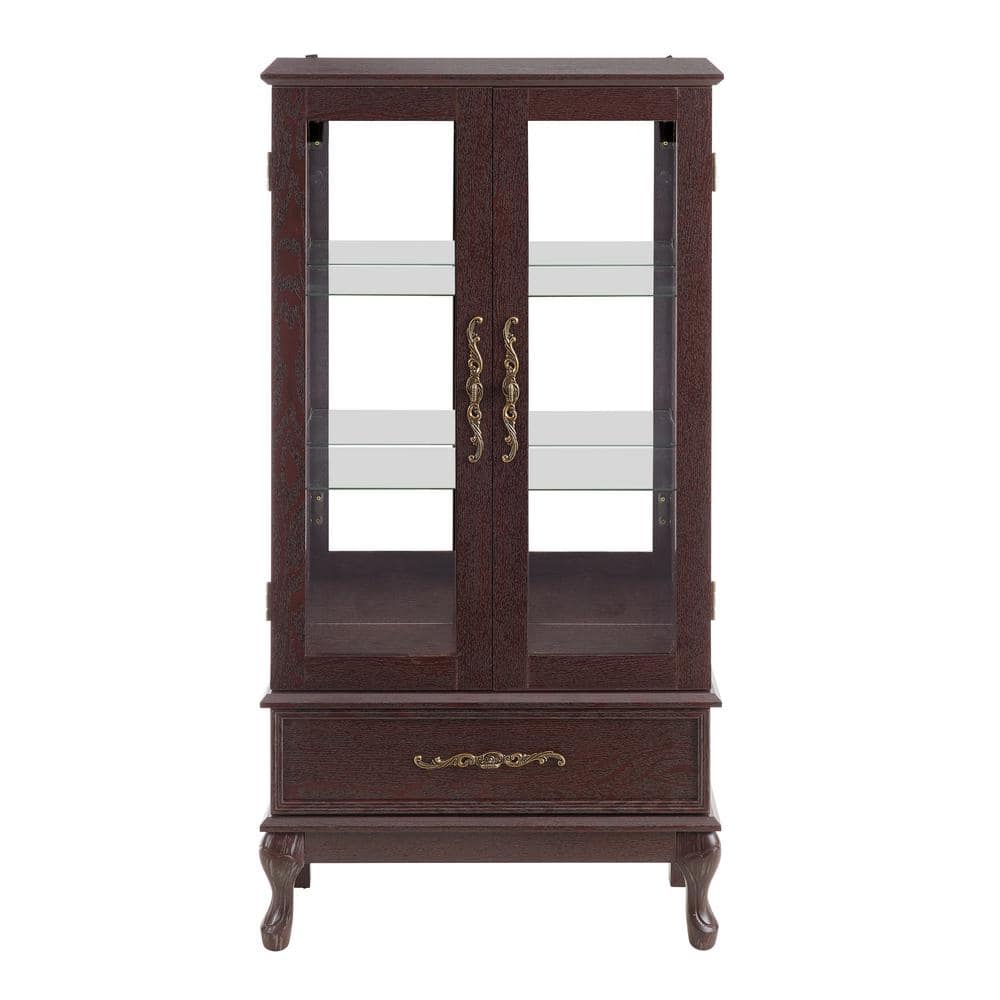25.98 in. W x 11.81 in. D x 51.57 in. H Brown Linen Cabinet with Adjustable