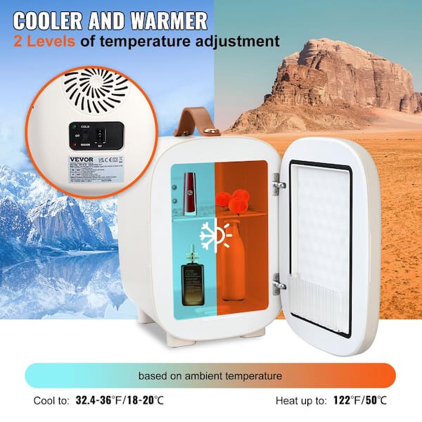 VEVOR 0.35 cu. ft. Mini Fridge Portable Cooler Warmer AC/DC Power