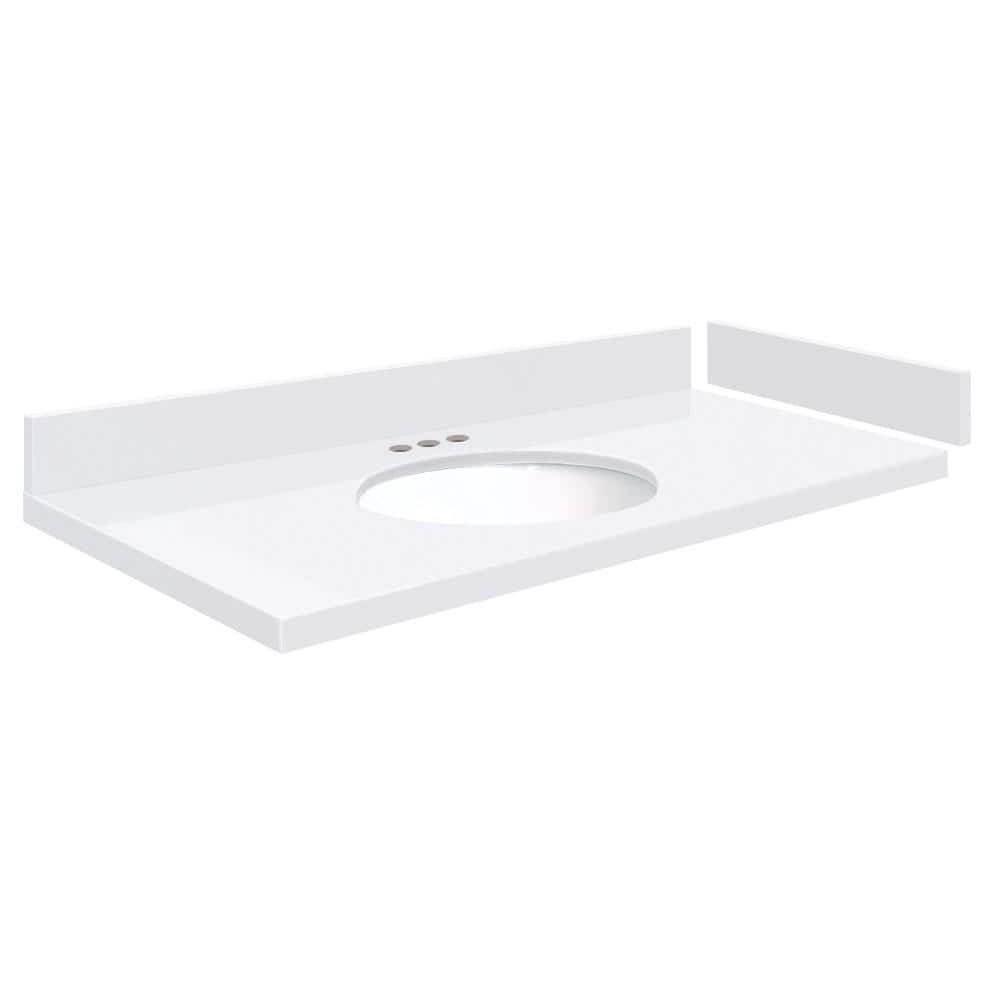 Silestone 37.25 in. W x 22.25 in. D Quartz White Round Single Sink Vanity Top in Miami White price history on PriceWatchPro