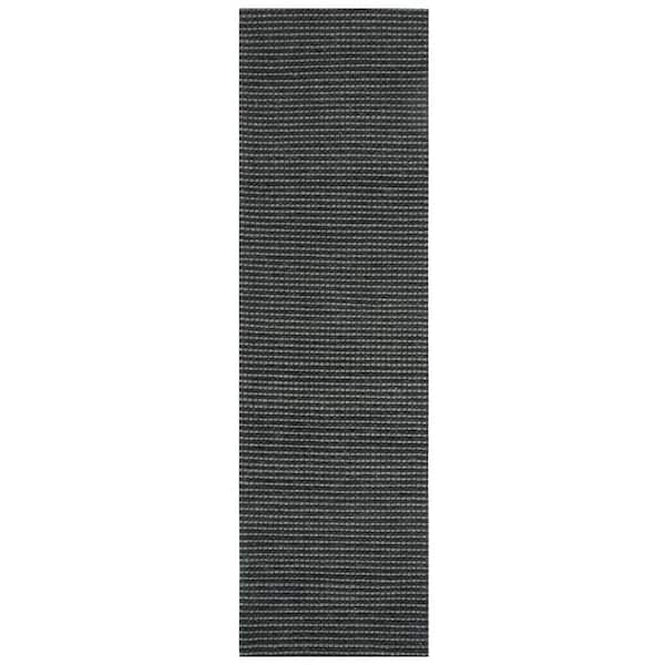 SAFAVIEH Natura Gray/Black 2 ft. x 6 ft. Striped Solid Color Gradient Runner Rug