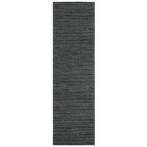 Natura Gray/Black 2 ft. x 8 ft. Solid Runner Rug