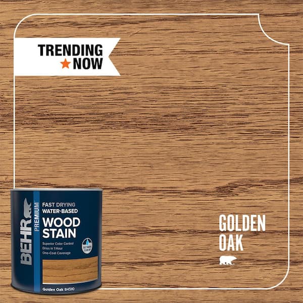 BEHR 1 qt. #TIS-510 Golden Oak Transparent Water-Based Fast Drying Interior Wood Stain