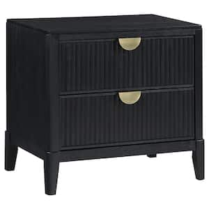 Brookmead Black 2-Drawer 28.25 in. W Nightstand