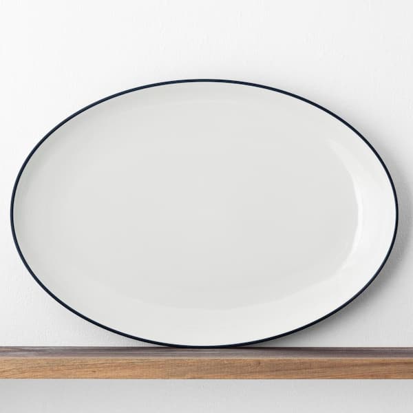Colorwave Navy 16 in. (Dark Blue) Stoneware Oval Platter
