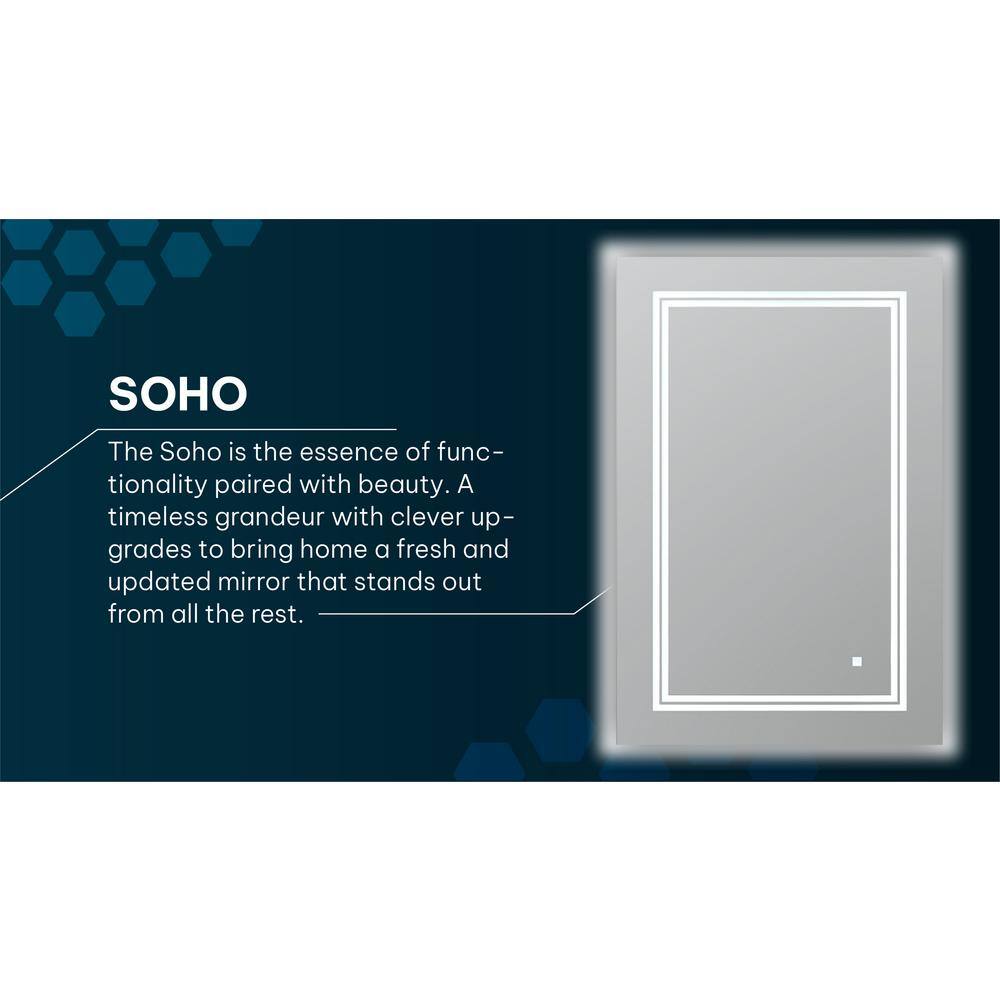 Soho Sleek 60"x30" LED Bathroom Mirror with Ambient Backlit & Defogger