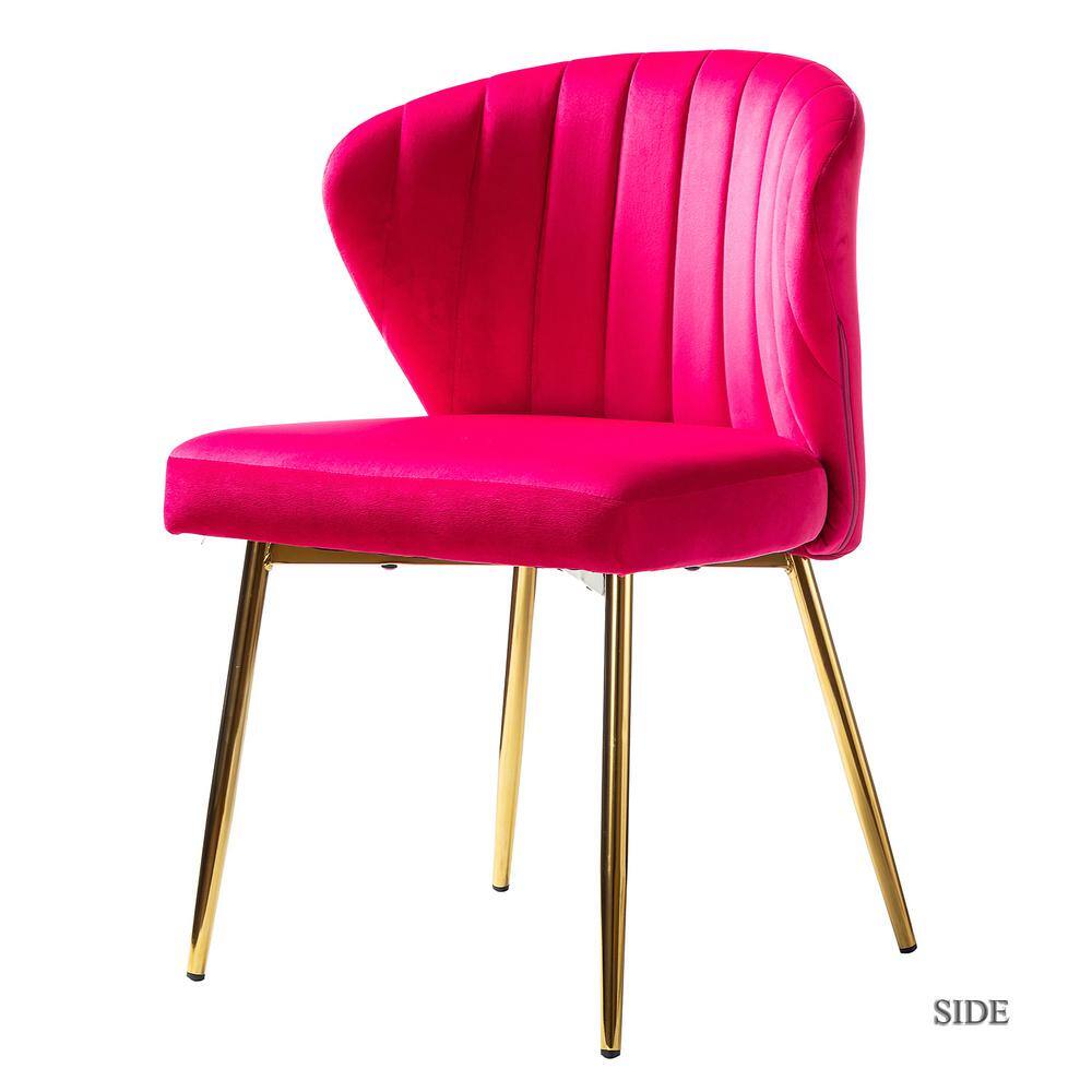 JAYDEN CREATION Luna Fuchsia Gold Legs Side Chair CHM6125AFUCHSIA