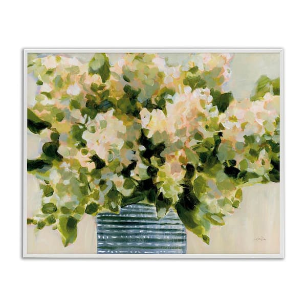 Stupell Industries Dotted Hydrangeas Vase by Katrina Pete White Framed Nature Giclee Art Print 11 in. x 14 in.