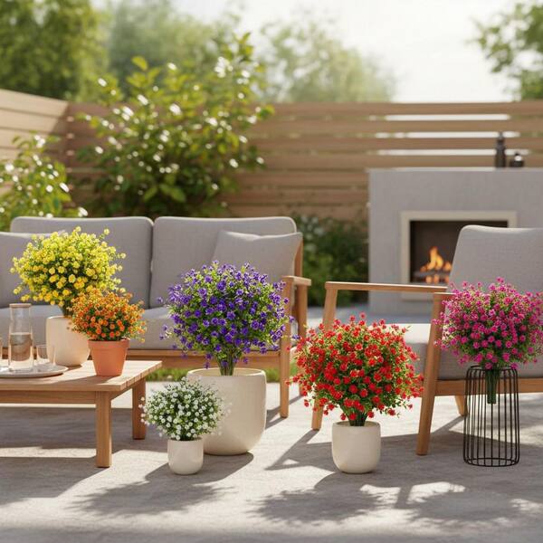 その他 flower 13.8 in. Multi-Colored Artificial Mixed Flower Set Realistic