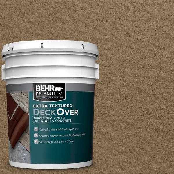 BEHR Premium Extra Textured DeckOver 5 gal. #SC-147 Castle Gray Extra Textured Solid Color Exterior Wood and Concrete Coating