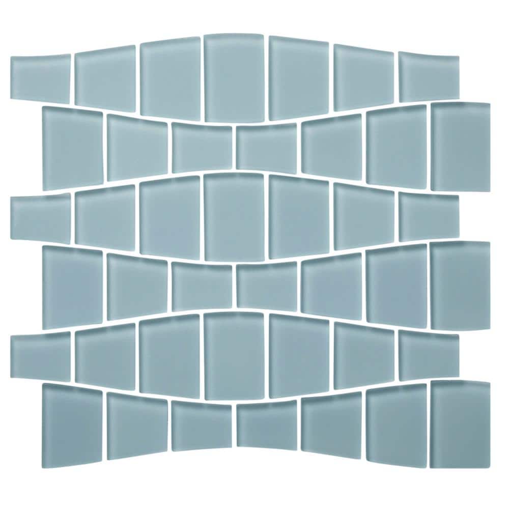 Ripple Stratos Matte 4 in. x 6 in. Geometric Glass Mosaic Tile Sample (.96 sq.ft./each) price history on PriceWatchPro