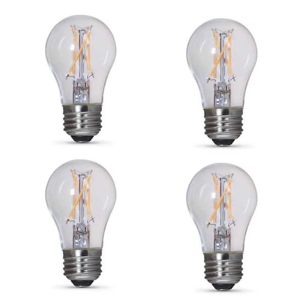 Feit Electric 40-Watt Equivalent A15 Clear Glass E26 Refrigerator Appliance  LED Light Bulb, Soft White 2700K (4-Pack) BPA1540927CAFIHDRP/4 - The Home  Depot