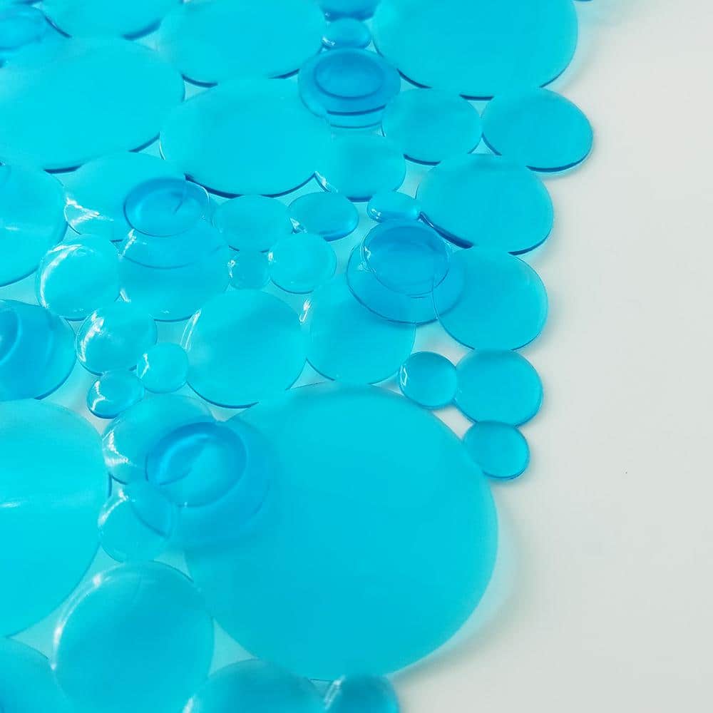 Aqua Blue PVC Non-Slip Square Shower Mat 20" x 20"