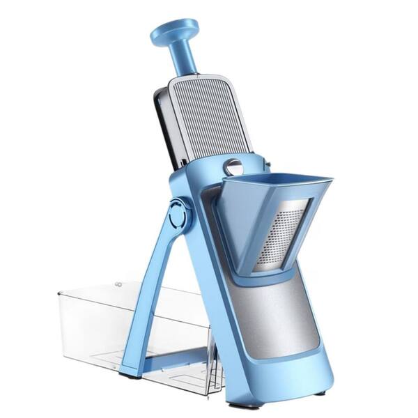 Blue Adjustable‑Thickness Bigger‑Entrance Safe Mandoline Vegetable Slicer for Home Kitchen Potato Vegetable Prep