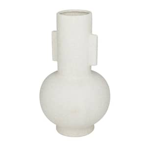 15 in. White Handmade Ceramic Decorative Vase