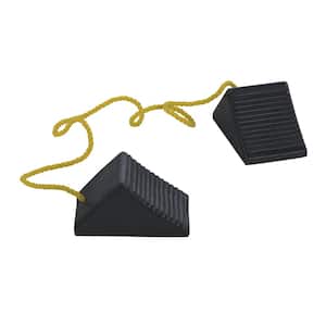 8 in. x 5 in. x 4 in. Rubber Wheel Chock with Rope