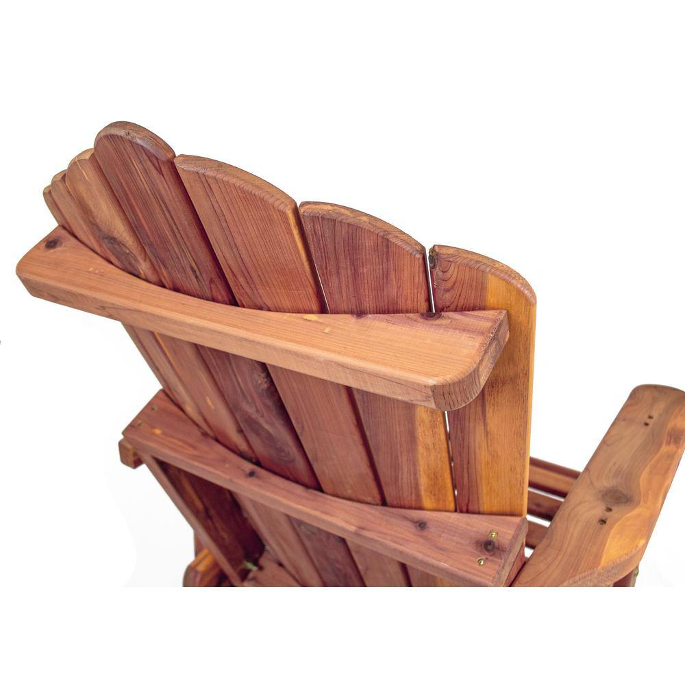 Natural Cedar Wood Adirondack Glider Chair with Arms