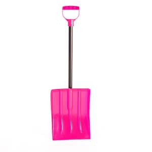 32 Inch Powder Coated Steel Handle with Plastic Blade Snow Shovel for Kids and Emergency Snow Shovel