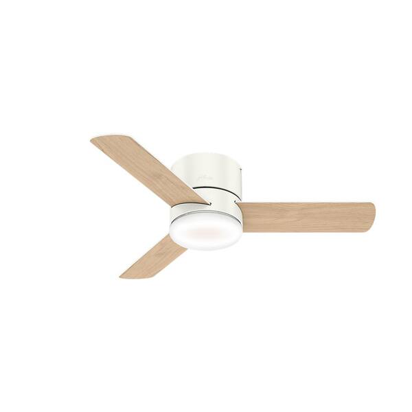 Hunter Minimus 44 In Low Profile Integrated Led Indoor Fresh White Ceiling Fan With Light Kit And Remote 59452 - Hunter Dempsey Low Profile 44 Ceiling Fan With 3000k Led Light