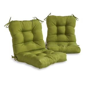 19 in. x 19 in. 1-Piece Mid-Back Outdoor Dining Chair Cushion 2-Pack in Hunter Green