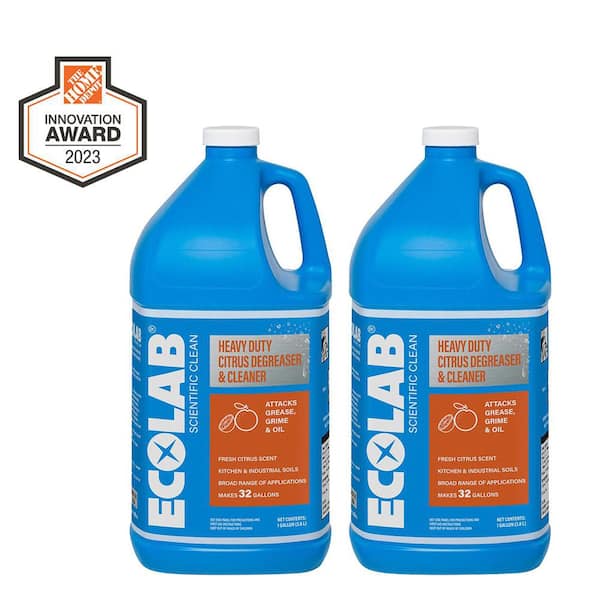 ECOLAB 1 Gal. Heavy Duty Citrus Degreaser Concentrate Cleaner, Attacks Grease and Grime (2-Pack)