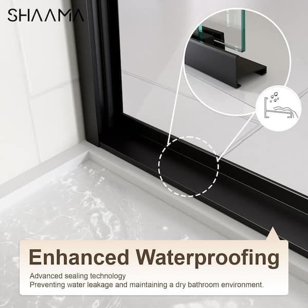❤︎ kashiamama ❤︎ SHAAMA 60 in. W x 72 in. H Double Sliding Framed Shower Door