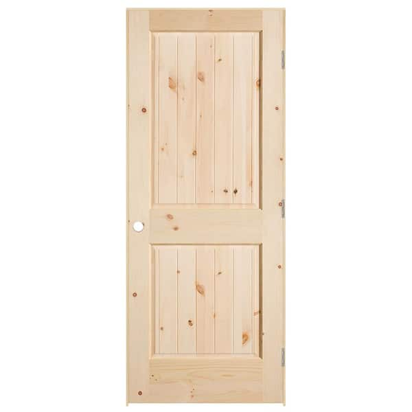 Masonite 30 In. X 80 In. 2-Panel V-Groove Solid-Core Smooth Unfinished ...