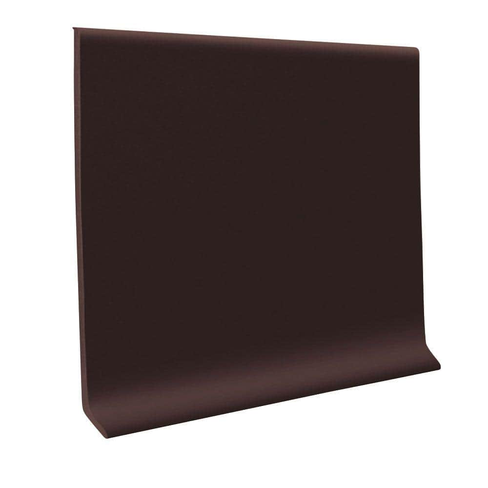 Brown 4 in. x 1/8 in. x 48 in. Vinyl Wall Cove Base (30-Pieces ...