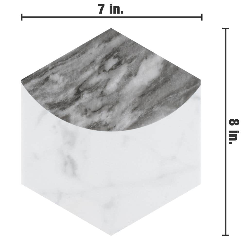 Classico Bardiglio Moon 7" x 8" Porcelain Marble Hex Tile