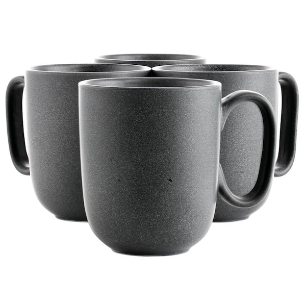 PRECIOUS LUNA 4-PC Glass MUG SET Clear Coffee Mugs Tea Cups 15 oz
