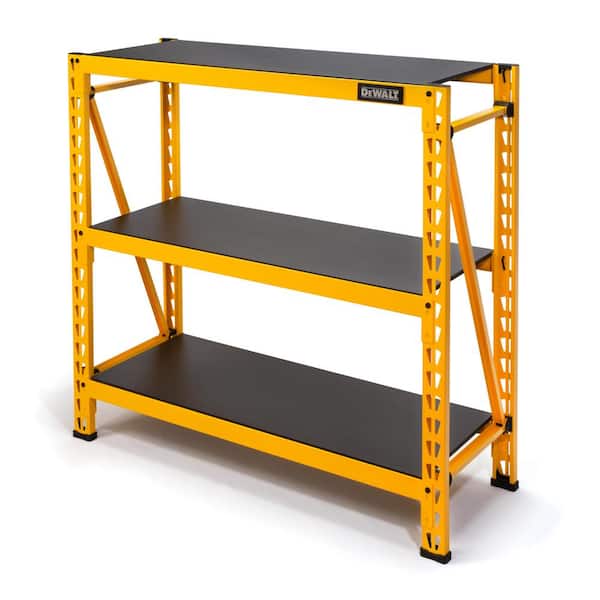 DEWALT Yellow 3-Tier Steel Garage Storage Shelving Unit (50 in. W x 48 in. H x 18 in. D)