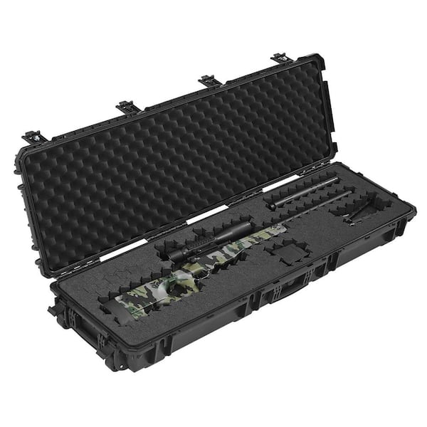 エアガンケース SKYSHALO Hard Rifle Case, Black, Lockable Rifle Case with