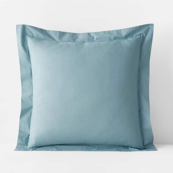 The Company Store Legends Hotel Supima Slate Blue Cotton Percale Euro Sham