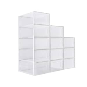 12-Pair Clear Plastic Shoe Boxes (13 in. L x 8.9 in. W x 5.4 in. H)