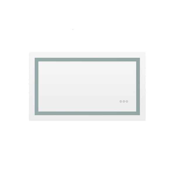 Interbath 36 in. W x 24 in. H Rectangular Frameless LED Mirror Dimmable Defogging Wall-Mounted Bathroom Vanity Mirror