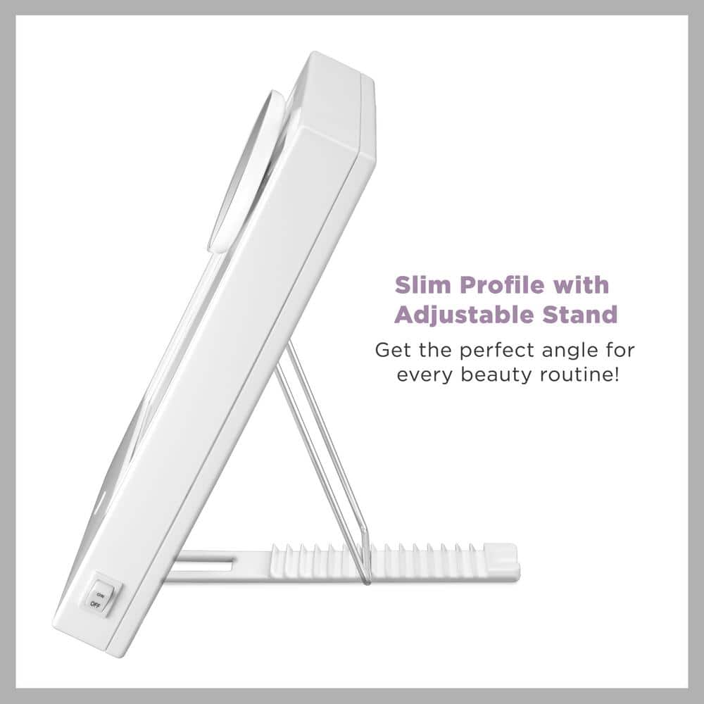 White LED Lighted Rectangular Magnifying Vanity Mirror