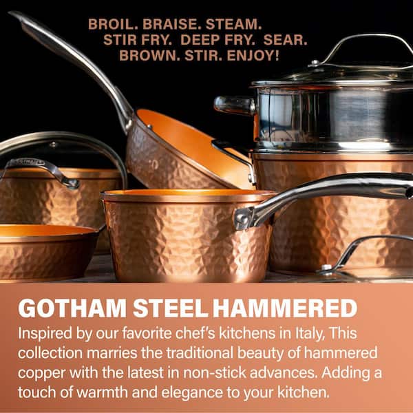 Gotham Steel Aqua Blue 5 qt. Aluminum Ceramic Nonstick Stock Pot with Glass  Lid 7518 - The Home Depot