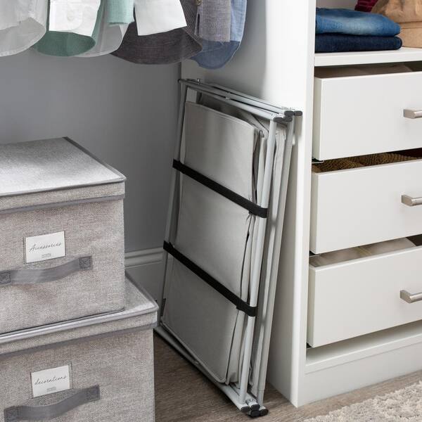 Simplify 22.44 H 9-Pair 9-Tier Gray Fabric Shoe Rack 23209-GREY