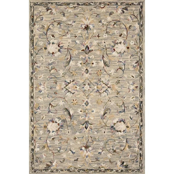 LOLOI II Beatty Grey/Multi 1 ft. 6 in. x 1 ft. 6 in. Sample Traditional Wool Area Rug