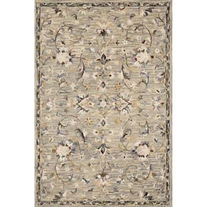 Beatty Grey/Multi 2 ft. 3 in. x 3 ft. 9 in. Traditional 100% Wool Area Rug