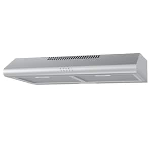30 in Under Cabinet Ducted/Ductless Convertible Range Hood in Stainless Steel Reusable Filter, 3 Speed Fan, 2 LED Lights
