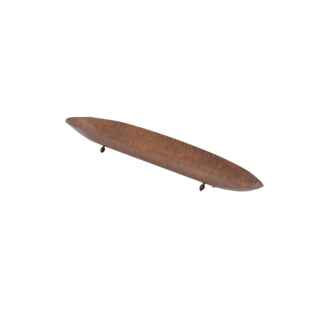 Brown Hammered Metal Decorative Trays, Set of 2