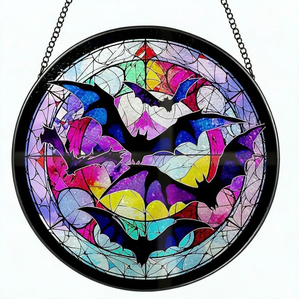 Colorful Stained Glass Bat Window Hanging for Halloween Home Decor, 1-Piece Bath Accessory Set in Multicolor price history on PriceWatchPro
