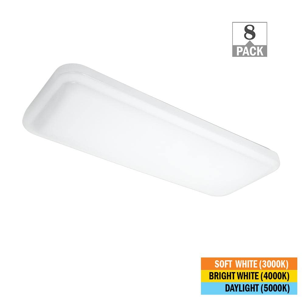 24 in. x 10 in. Classic White LED Flush Mount Closet Light 1600 Lumens 20-W