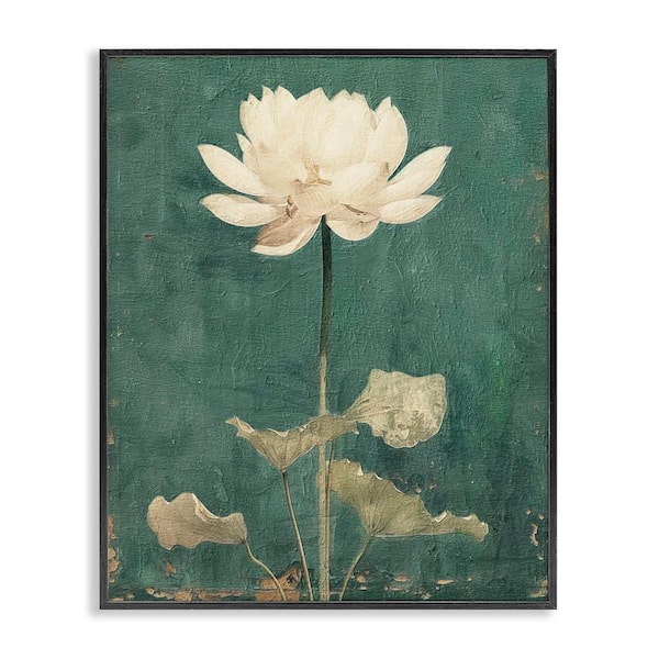 Stupell Industries Vintage Floral Bud by RileyB Black Framed Nature Giclee Art Print 30 in. x 24 in.