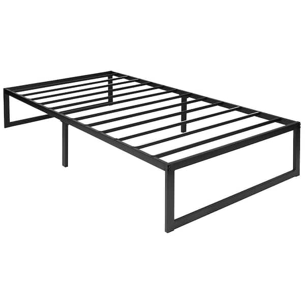 TAYLOR + LOGAN Black Metal Frame Twin Platform Bed