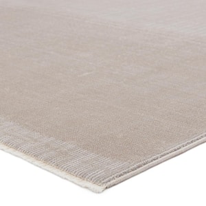 Arion Taupe/Light Gray 2 ft. 6 in. x 8 ft. Solid Runner Area Rug