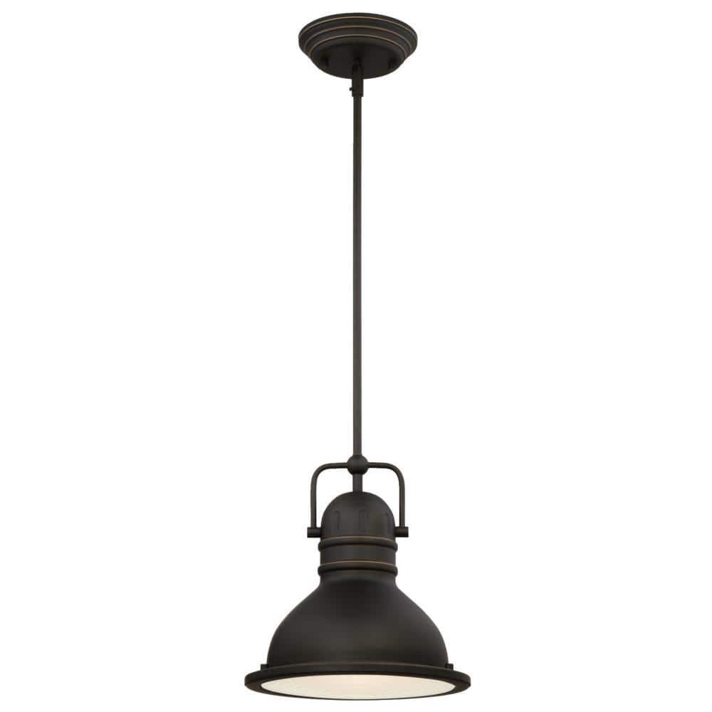 Westinghouse Boswell 1 Light Oil Rubbed Bronze With Highlights Led Mini Pendant With Frosted