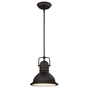 Boswell 1-Light Oil Rubbed Bronze with Highlights LED Mini Pendant with Frosted Prismatic Acrylic Lens