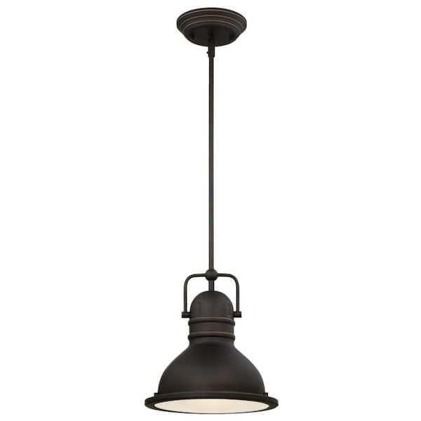 Westinghouse Boswell 1-Light Oil Rubbed Bronze with Highlights LED Mini Pendant with Frosted Prismatic Acrylic Lens